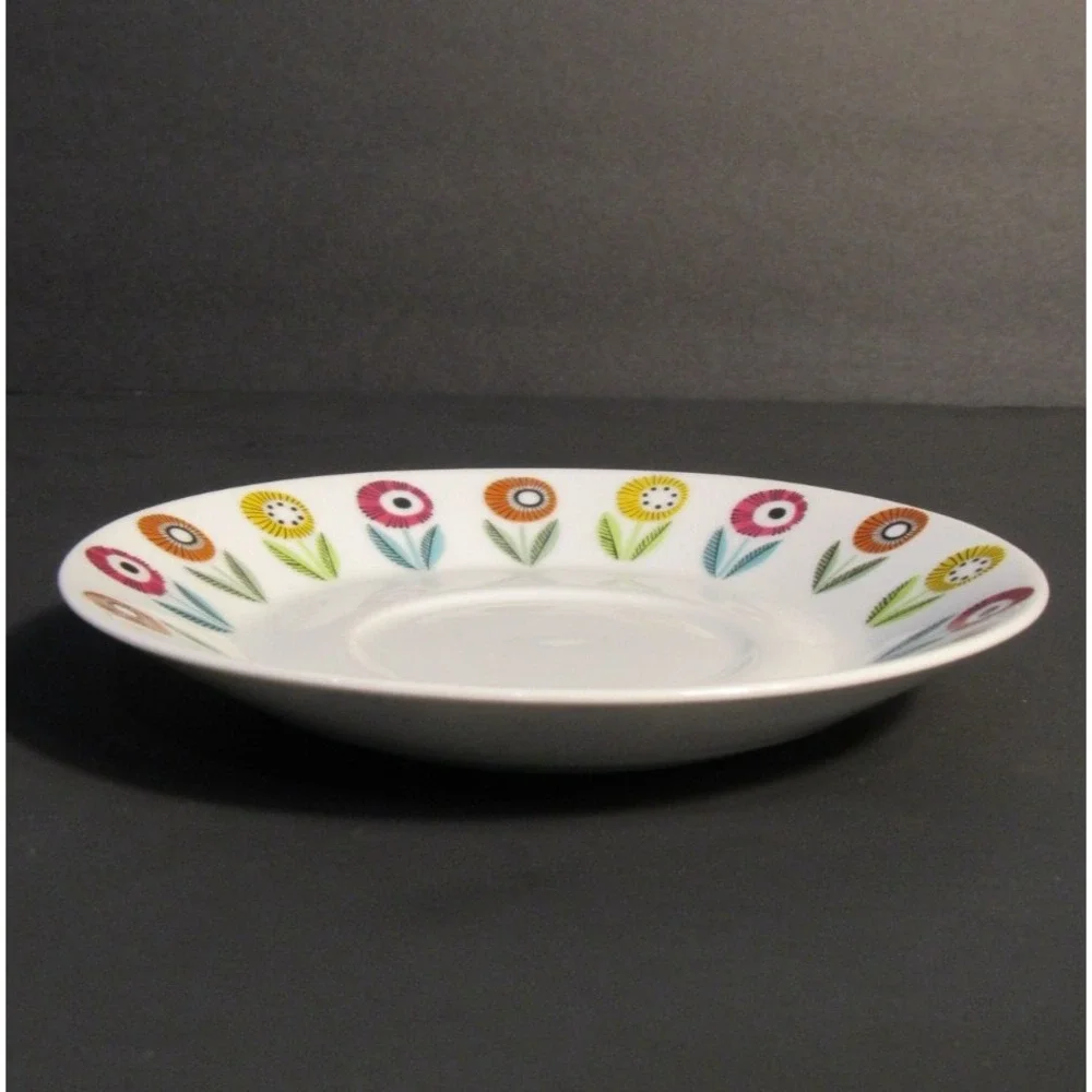 Upsala-Ekeby Karlskrona Sweden Saucer Mid-Century Modern Floral Daisy 6 inch